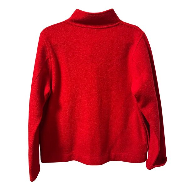 Marisa Christina Red Wool Jacket With Black Velcro Closure Sz  S jacket - Picture 10 of 12